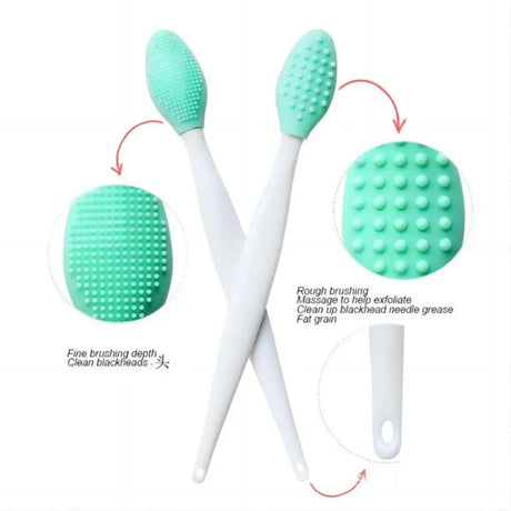 4PCS Random Silicone Face Cleansing Brush Nose Blackhead Remover Exfoliating Tool With Replacement Head
