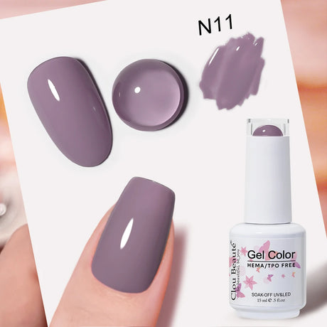 Clou Beaute Grey Color Nail Gel Polish Full Coverage Nail Polish Dark Red Gel Lacquer Varnish Vernis Semi Permanent Nail Art