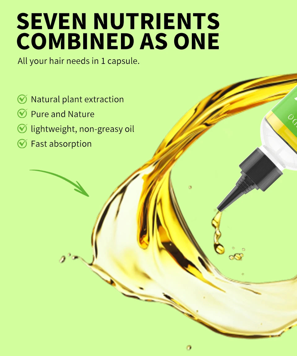 7 In 1 Hair Oil For All Hair Type Rosemary Batana Hair Growth Oil Keratin Biotin Castor Oil Hair Care Oil Beauty Health Product