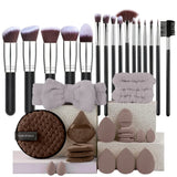 16PCS Professional Makeup Brush Set Premium Synthetic Eyeshadow Contouring Foundation Highlight Setting Powder Eyeliner Blending