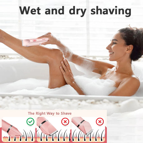 Women Electric Shaver Dual Head Bikini Trimmer Waterproof Body Hair  Trimmer Facial Hair Remover for Bikini Underarm Leg Arm