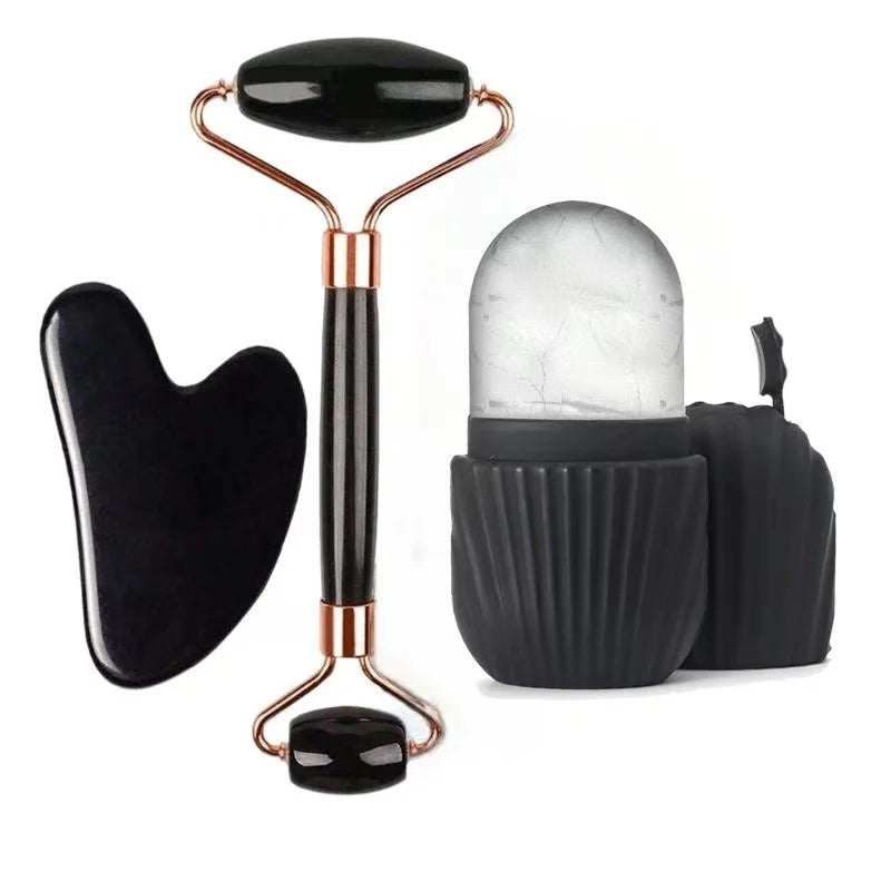 1/2/3pcs Ice Face Roller Facial Skincare Ice Roller Set,Facial Roller GuaSha FaceTool Set,Face Massage Roller Lifting Contouring