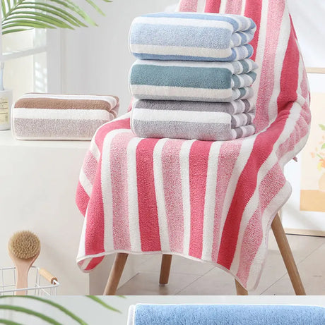 Striped Pattern Towel New Home Soft and Comfortable Bath Towels for Men and Women, Quick Drying Absorbent Towels For Bathroom