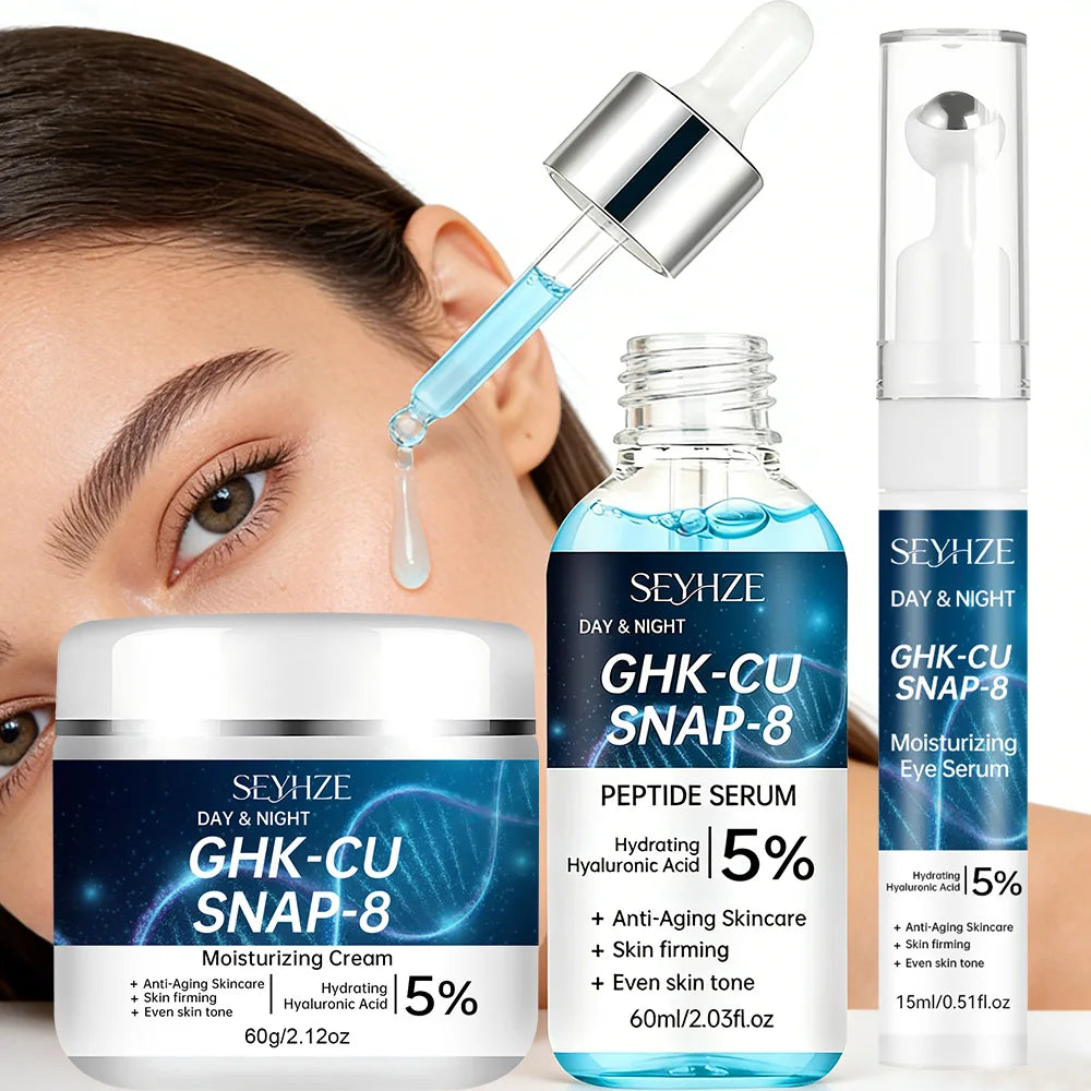 SEYHZE Facial Skincare Kit 3pcs with Eye Essence Moisturizing Cream And Serum - Tightening Lifting Even Skin Tone Deep Hydration