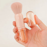4in1 Travel Makeup Brushes Set Retractable Kabuki Brush and 3 Small Brushes For Eye With Soft Bistles Small Portable For Touchup