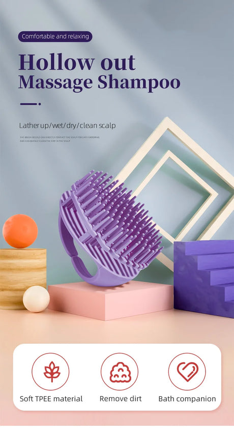 Silicone Shampoo Scalp Hair Massager Head Body Scalp Massage Brush Hair Washing Brush Scalp Exfoliator Brush Head Scrubber Tools