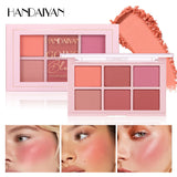 Long Wear Blush Makeup Palette Buildable Color Velvet Finish Face Powder Cheek Contouring Brightening