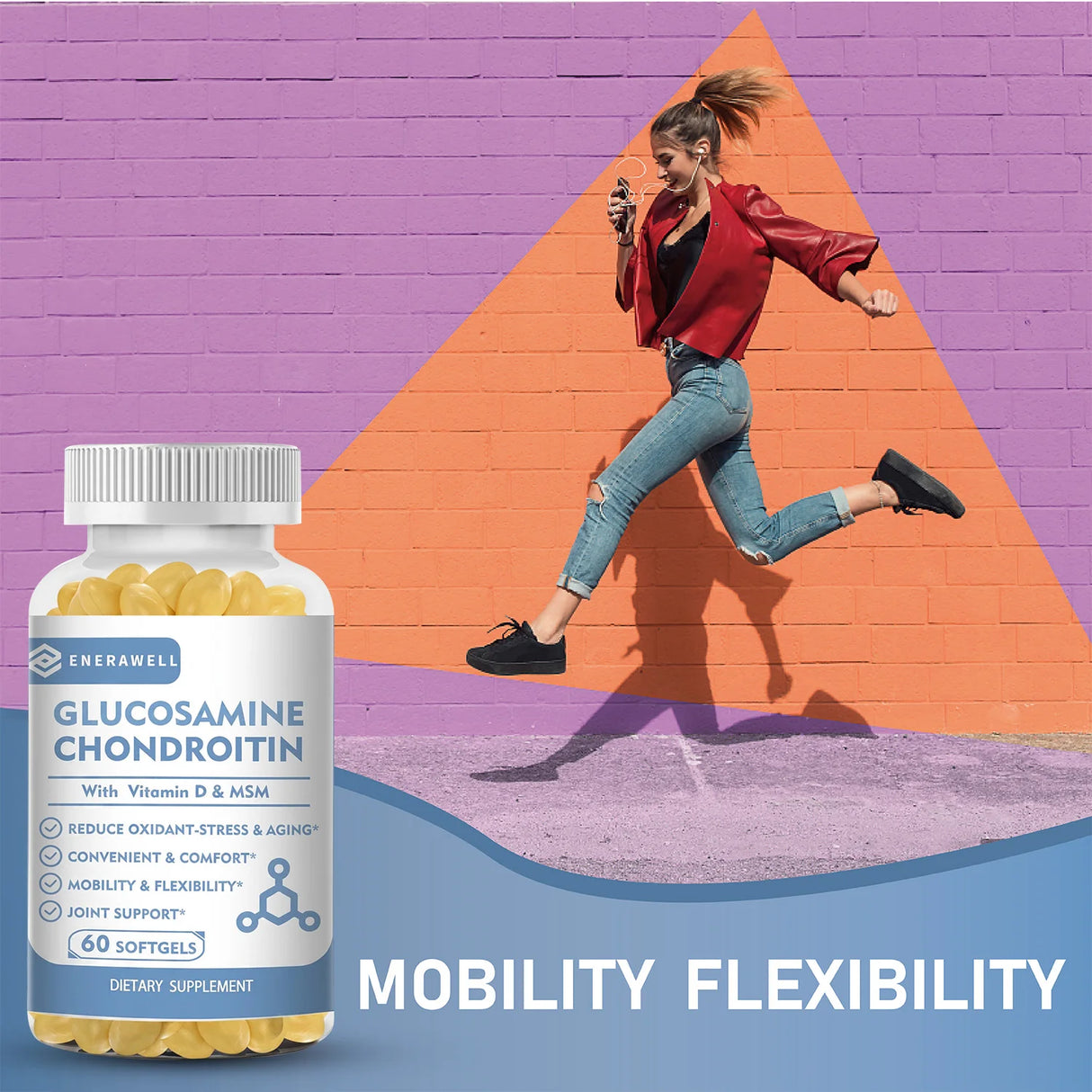 Glucosamine Chondroitin MSM - Supports Joint Health, Relieves Pain, Improves Joint Flexibility, and Enhances Immunity