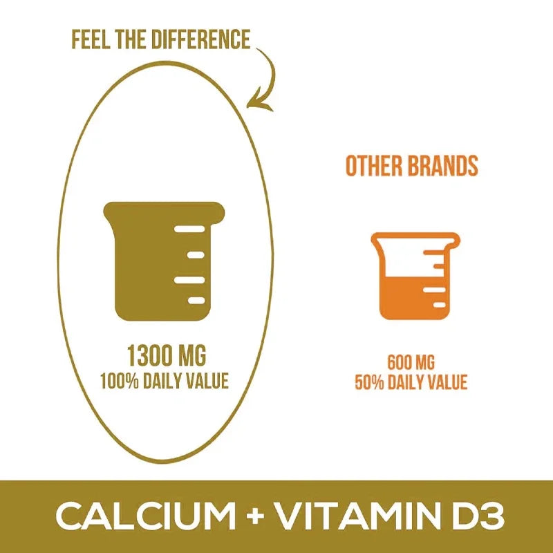 Calcium + Vitamin D3, Promotes Bone Health and Immune Support, Enhances Carbonate Absorption, Dietary Supplement