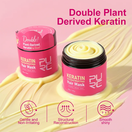 PURC Keratin Reconstruction Hair Mask Smoothing Softness Reduces Dryness Frizz Collagen Nourish Hair Conditioner 200g