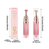 Lip Repair Plumping Lip Gloss, Metal Massage Wand Hydrating Mirror Glass Lip Oil, Waterproof Non-sticky Shiny Lip Tint