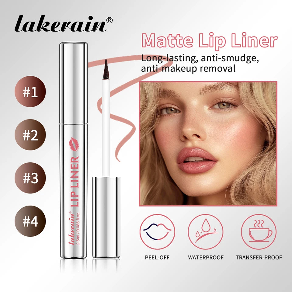 Lip Liner With Peel Off Lip Stain Tattoo Long Lasting Waterproof Transfer Proof Smudge Proof Matte Finish Lip Cosmetic Pencil