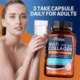Multi Collagen Peptides Capsules - Supports Skin, Hair, Joint Health, Promote Collagen Production, Delay Aging,Enhances Immunity