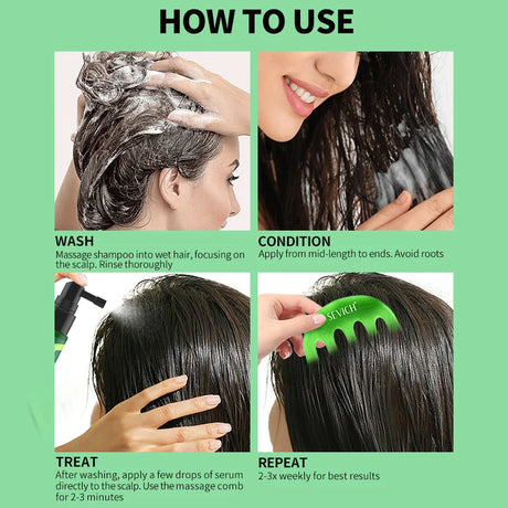 Tea Tree Essence Shampoo Hair Conditioner Set Deep Cleaning Moisturizing Scalp Strengthening Nourish Shiny Anti Hair Loss Care