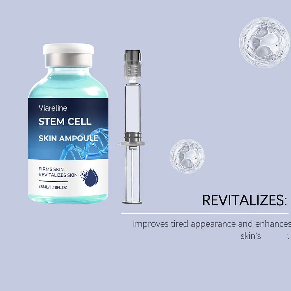Viareline Stem Cell Skin Ampoule 35ml Firming Essence Reduces Fine Lines Rejuvenates Face Serum