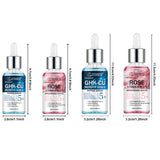 JUINHOU 2pcsCopper Peptide Rose Face Serum Set Hydrating Serum Kit For Fine Line Dry Skin Daily Face Care Brighten Skin All Skin