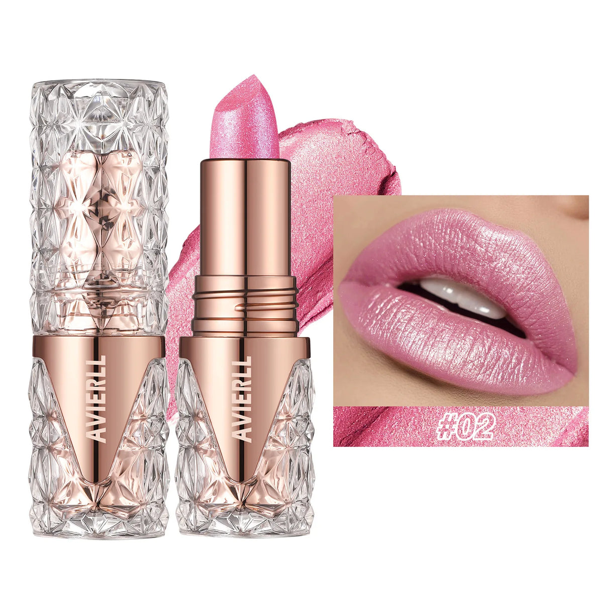 6 Colors 3 in 1 Pearlescent Sparkling Lipstick Matte Glitter Waterproof Long Lasting Pearl Shine Lip Gloss Shimmer Sexy Makeup