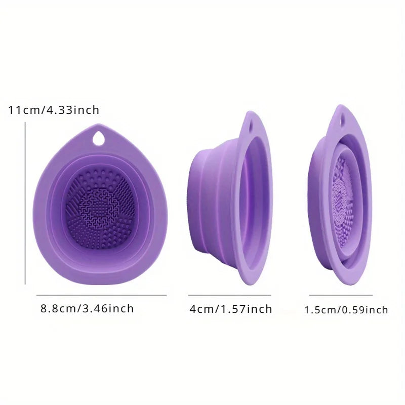 Silicone Makeup Brush Cleaner Folding Powder Puff Cleaning Bowl Eyeshadow Brushes Washing Soft Mat Beauty Tools Scrubber Box