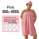 2pcs wearable Bath Towel Set, Including 1 Dry Hair Cap and 1 Bath Skirt,  Soft and Absorbent, A Great  Match for The Bathroom