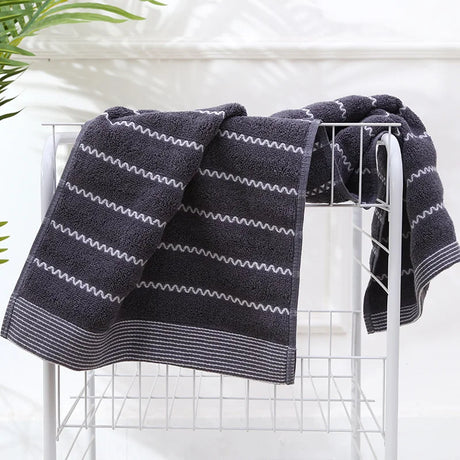 1/2/3PCS Bathroom Cotton Towel Sets Household Towels Wave Bath Hand Face Towels Soft Absorbent Towels Christmas Gift Towels Set