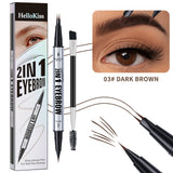 Natural Look Eyebrow Pencil Waterproof Sweat Proof Double Ended 2 in 1 Long Lasting Brow Definition Fill Shape