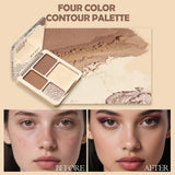 The four-color highlighter contour palette is matte and long-lasting, brightening three-dimensional contours
