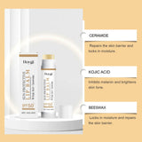 Sun Protective Lip Balm SPF50+ Hydrating Lip Sunblock Fade Lip Lines Nourishing Moisturizing Brighten with Kojic Acid Ceramide