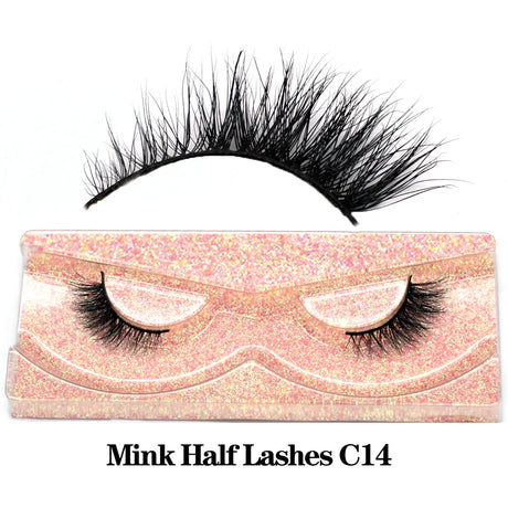 Half Lashes Mink Eyelashes Fluffy Soft False Eyelashes Wispy Cross Mink Eye Lashes Natural Short Mink Eyelash Extension Makeup