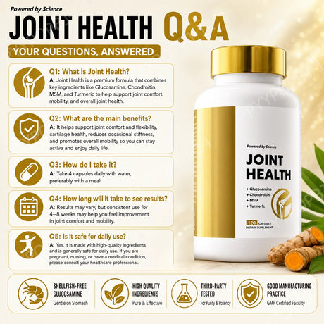 Active Movement Formula with Glucosamine Chondroitin MSM Daily Wellness Joint Support 120 Capsules