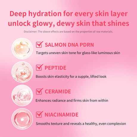 PDRN Pink Niacinamide Milky Toner for Hydrating Moisturizing Soothing Ceramide Glass Glow Skin Milky Toner Korean Skincare