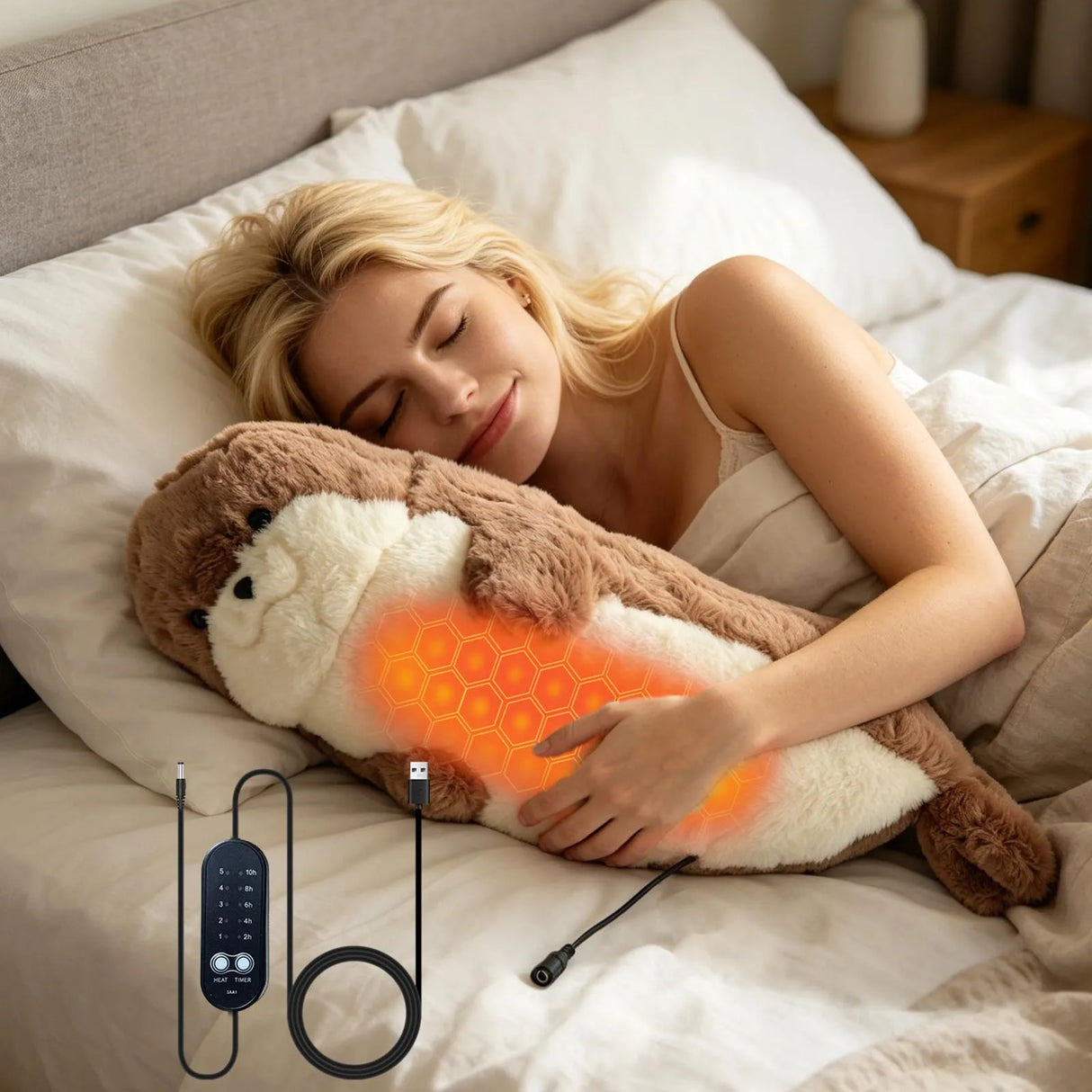 Electric Heating Pad for Period Cramps Plush USB Powered Menstrual Heating Pad Neck Shoulder Pain Relief Gift for Women Wife