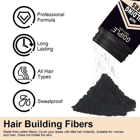 GOIPLE Hair Fiber Hold Spray Instant Volumizing Product Hair Building Fibers Powder Hairstyle Thickening Spray for Men and Women