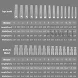 180pcs New Sandwich Nail Extension Mold Interlayer Dual Nail Forms Easy To Shape Oval/Coffin Mixed 15 Size Prolong Tool Manicure