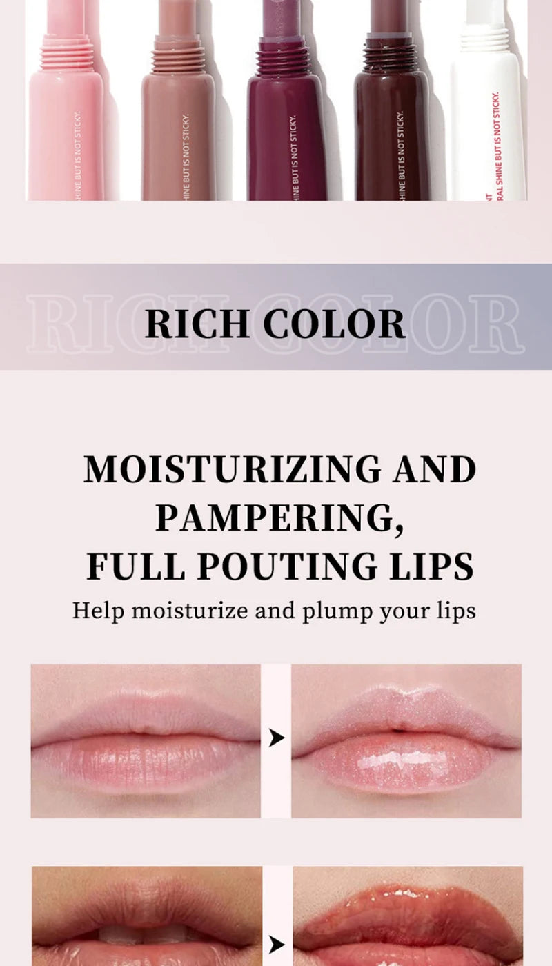 Lip Balm Moisturizing Mirror Lip Gloss Lip Vanilla Mint Iced Coffee Cake Smell Lipstick Transparent Lip Oil Makeup