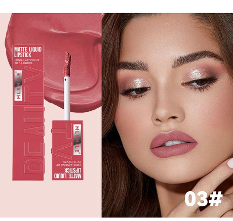 6 Colors of Long-Lasting Velvet Liquid Lipstick with Matte Texture Waterproof Non-Stick Cup Professional Lip Makeup Products