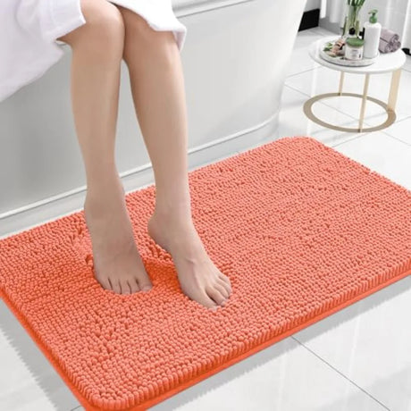 Bathroom Rugs 30x20, Extra Soft Absorbent Chenille Bath Rugs, Rubber Backing Quick Dry, Machine Washable Bath Mats for Bathroom