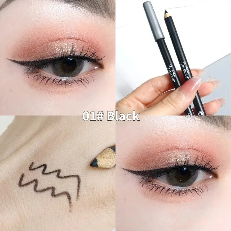1/12Pc Waterproof Black Brown Eyeliner Pencils-Smudge-Proof Long-Lasting Beginner-Friendly Smooth High Pigmented Punk Eye Makeup
