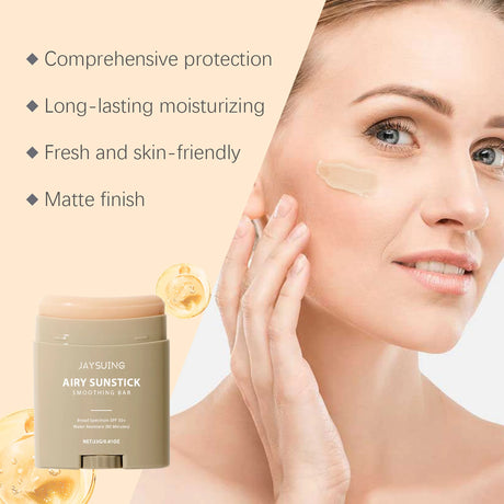 Face Cream Stick Moisturizing Facial Body Sunscreen Matte Sun Stick SPF 50+ UV Protective Cream Refreshing Hydrating Waterproof