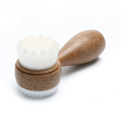 New Coconut Shred Handle Facial Brush Double Sided Facial Cleanser Blackhead Removing Pore Cleaner Exfoliating Facial Brush