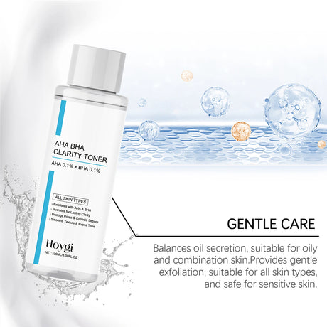 AHA BHA Toner Gentle Exfoliating Toner for Oily Skin Pore Refining Soothing Hydrating Facial Essence Daily Oil Control Skincare
