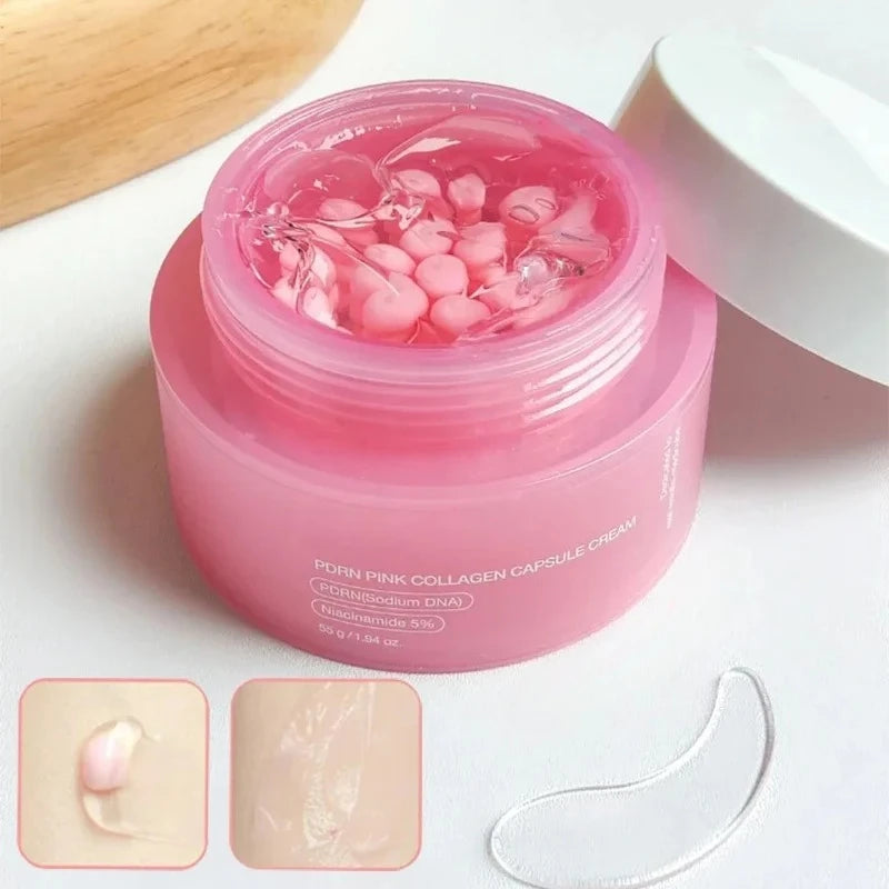 PDRN Collagen Capsule Cream Face Moisturizer Lightweight Cream With Niacinamide For Uneven Skin Tone Korean Skin Care