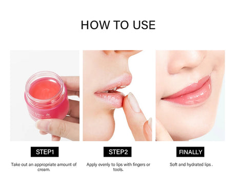Hydrating Glowing Lip Balm Overnight Lip Mask Moisturizing Repair Cracked Lips Soften Fine Lines Mild Exfoliating Clear Dead Ski