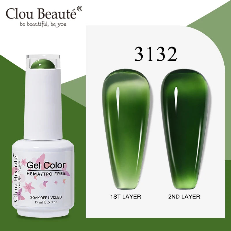 Clou Beaute Translucent Jelly Nude Pink Nail Gel Polish 15ml Vernis Semi Permanent Gel Colorful Varnish Nail Art Manicure Gel