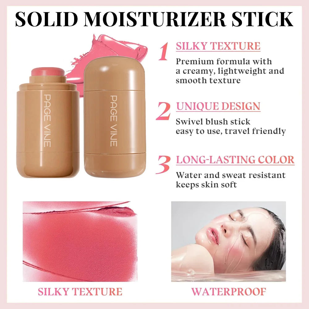 Multi-use Blush Stick Lip Cheek Eyes 3-in-1 Cream Blush Natural Matte Nude Makeup Long Lasting