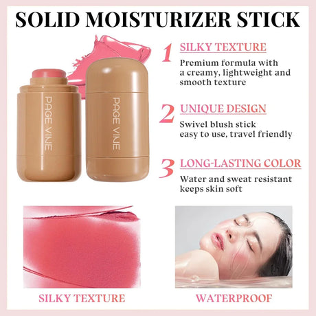 Multi-use Blush Stick Lip Cheek Eyes 3-in-1 Cream Blush Natural Matte Nude Makeup Long Lasting