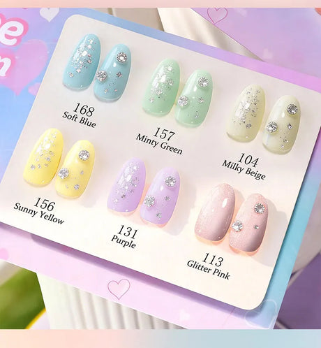 LIMEGIRL 6pcs/set Gel Nail Polish Ice Cream Color Vernis Semi-Permanent UV Gel Nail Art Varn Nail Polish Gel kit