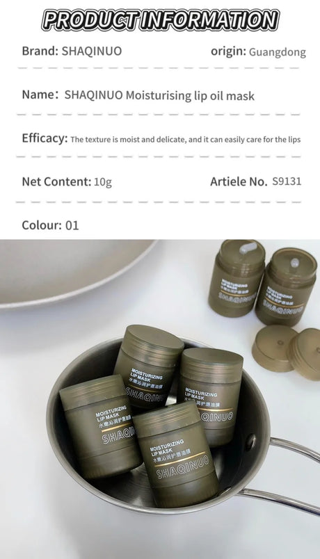 Colorless Moisturizing Lip Mask, SHAQINUO Pre-Makeup Hydration, Daily Lip Care, Reduces Lip Lines, Anti-Cracking Lip Balm