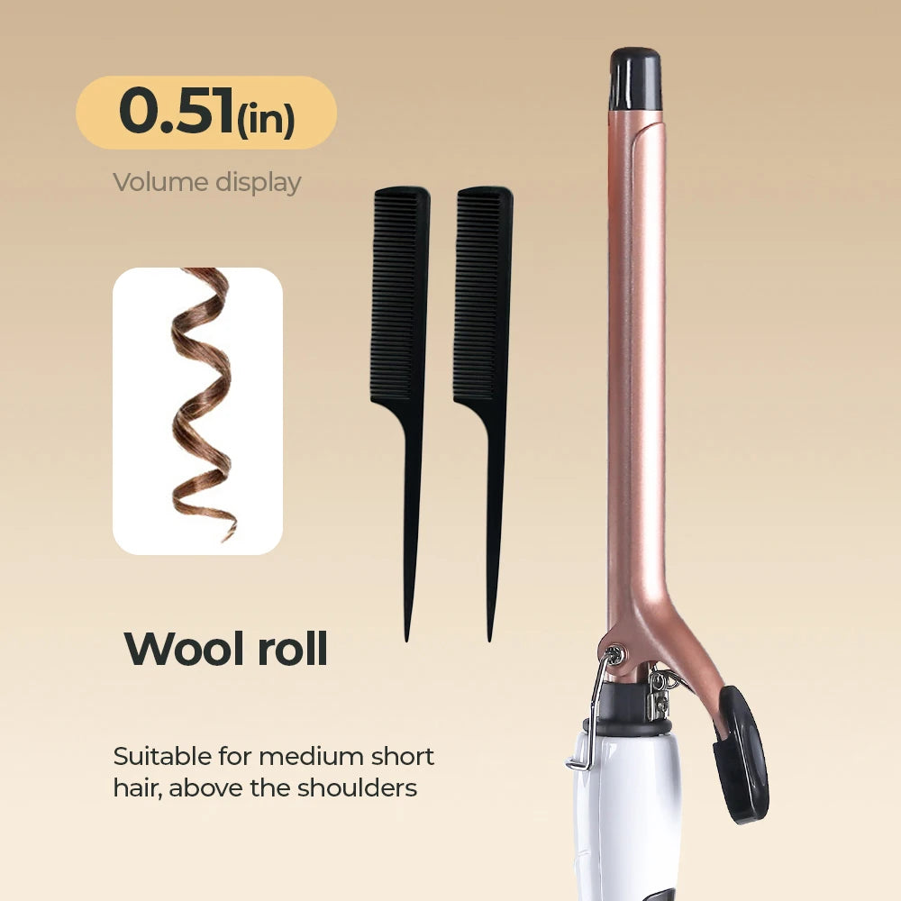 Euro-standard 0.51-inch ultra-fine curling iron, constant temperature hair protection, suitable for curly hair styling, unisex