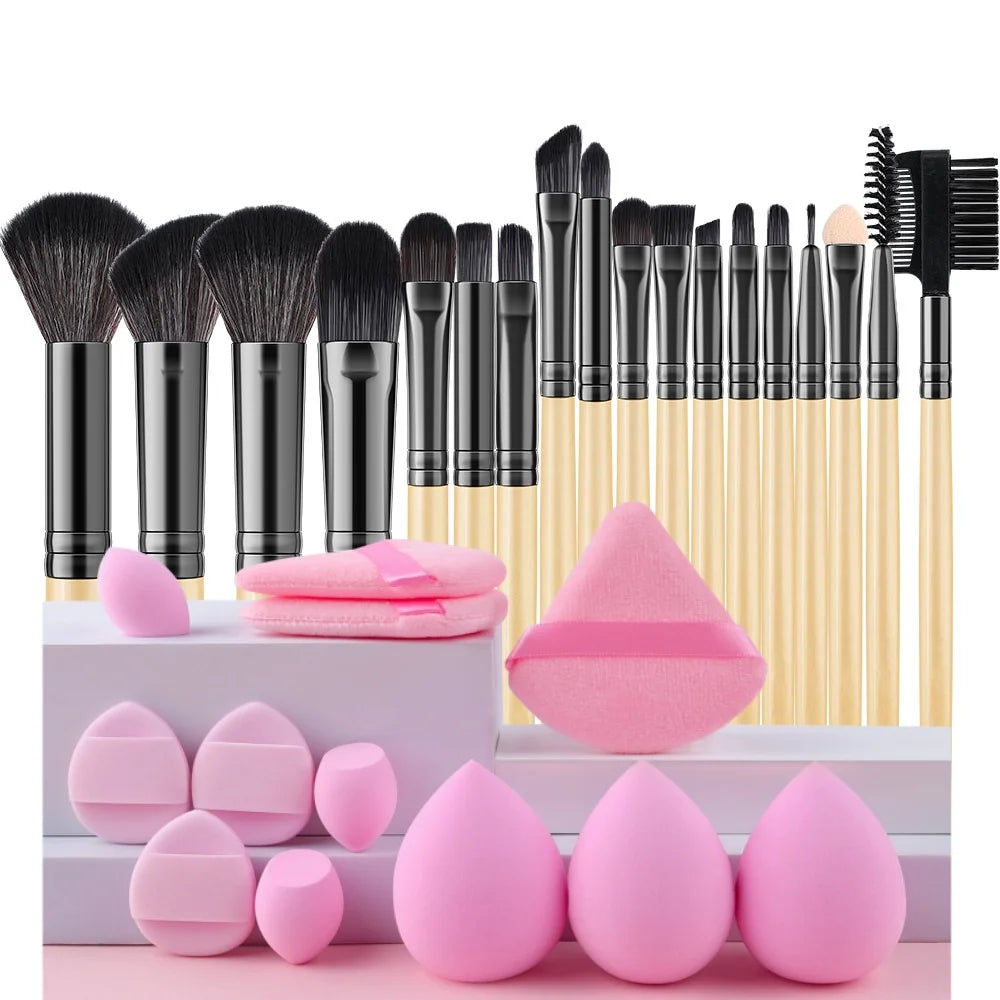 18PCS Women's Makeup Brushes Set - Eye Shadow Foundation Blush Cosmetic Brushes Soft Make up Tools with Storage Bag