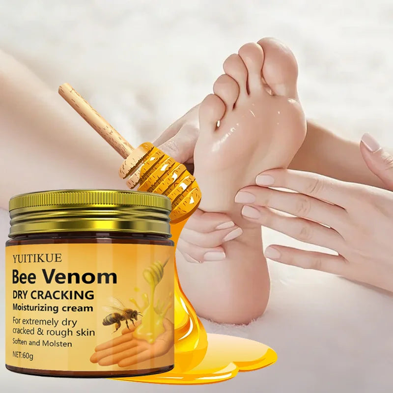 YUITIKUE Bee Venom Moisturizing Cream 60g - For Extremely Dry & Cracked Skin, Repairs Hands, Feet, Elbows & Knees, SPA-like Care